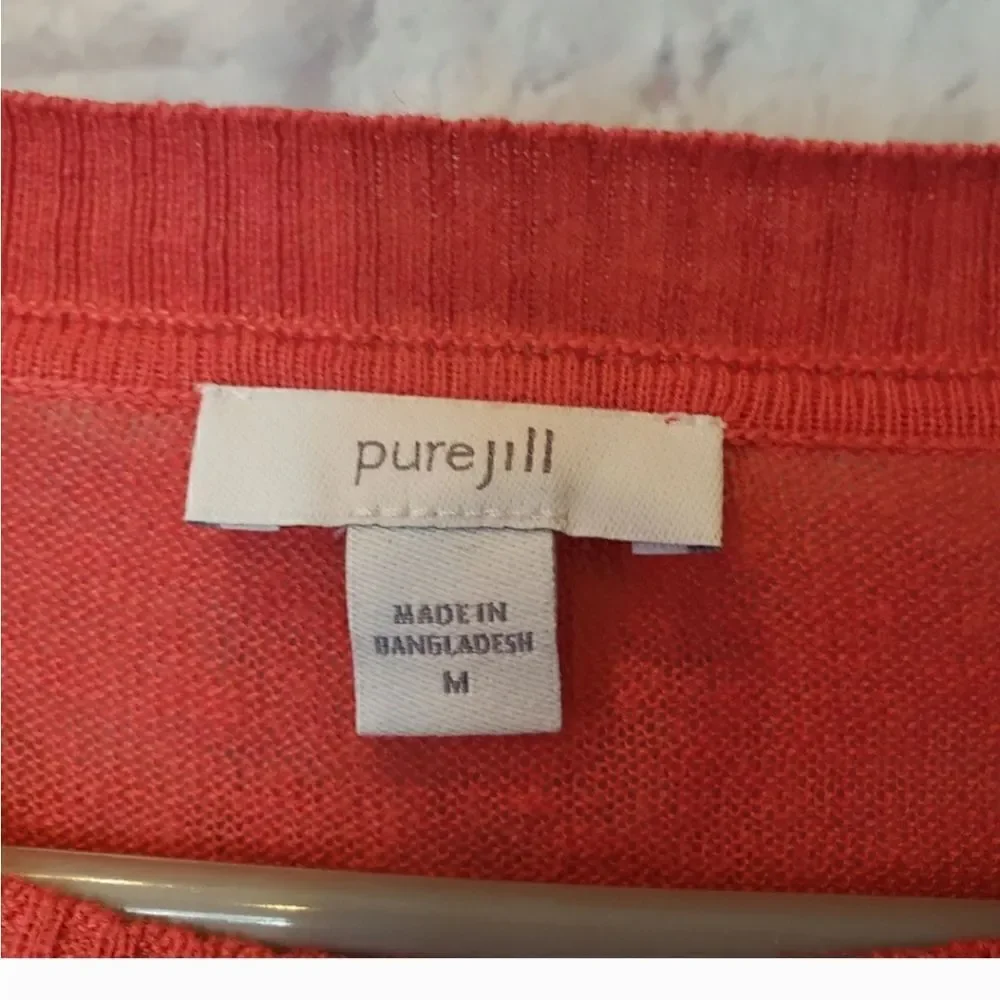 PURE JILL BY J. JILL Lightweight Crewneck Sweater Layering Travel Beach Medium